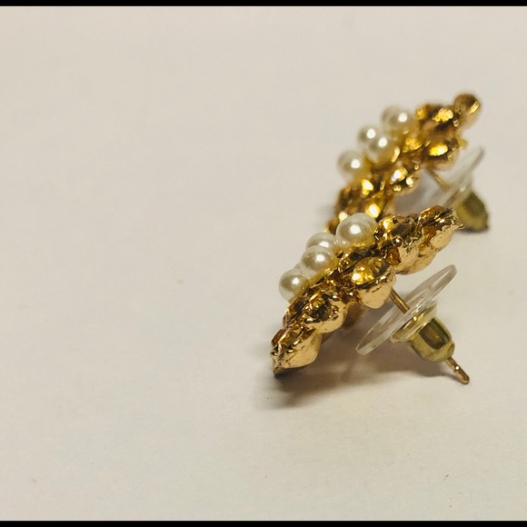 Stud earrings Rhinestones with pearl cluster - Picture 6 of 7